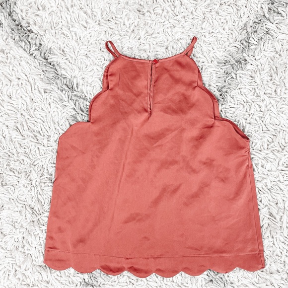 Monteau Pink Scalloped Tank Top/Sleeveless Blouse Size Medium - Picture 3 of 9